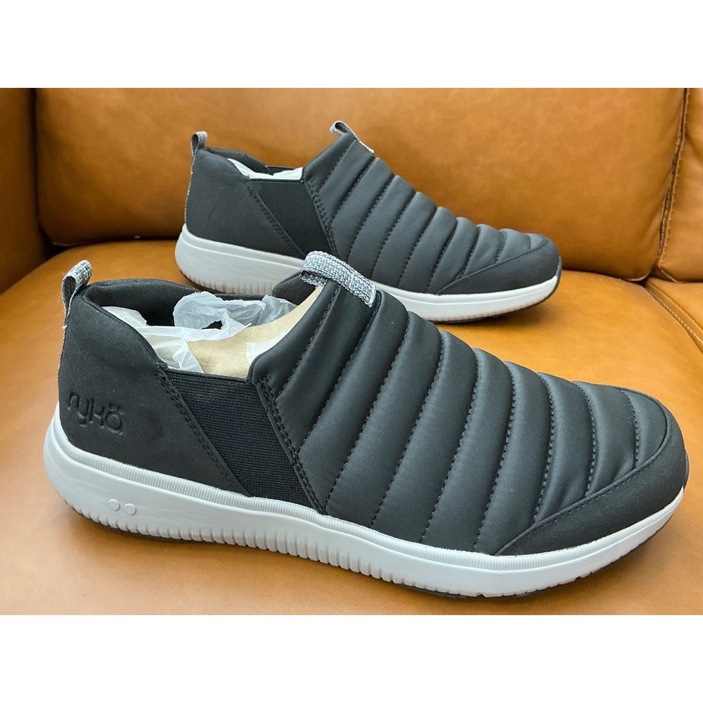 Ryka Pursuit Slip On Women 9.5W Black Quilted Puffer Walking Shoes